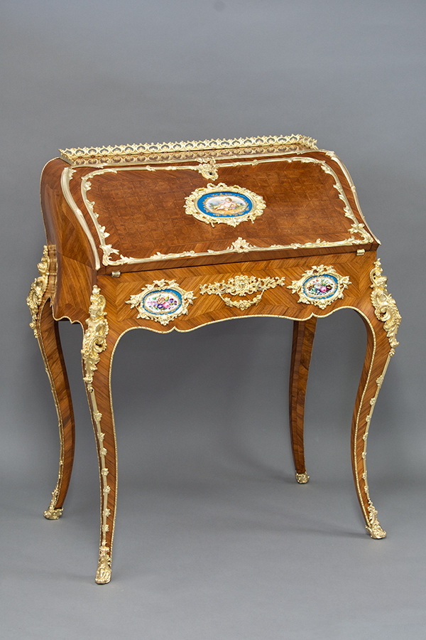 天使陶板付アンティークビューロー